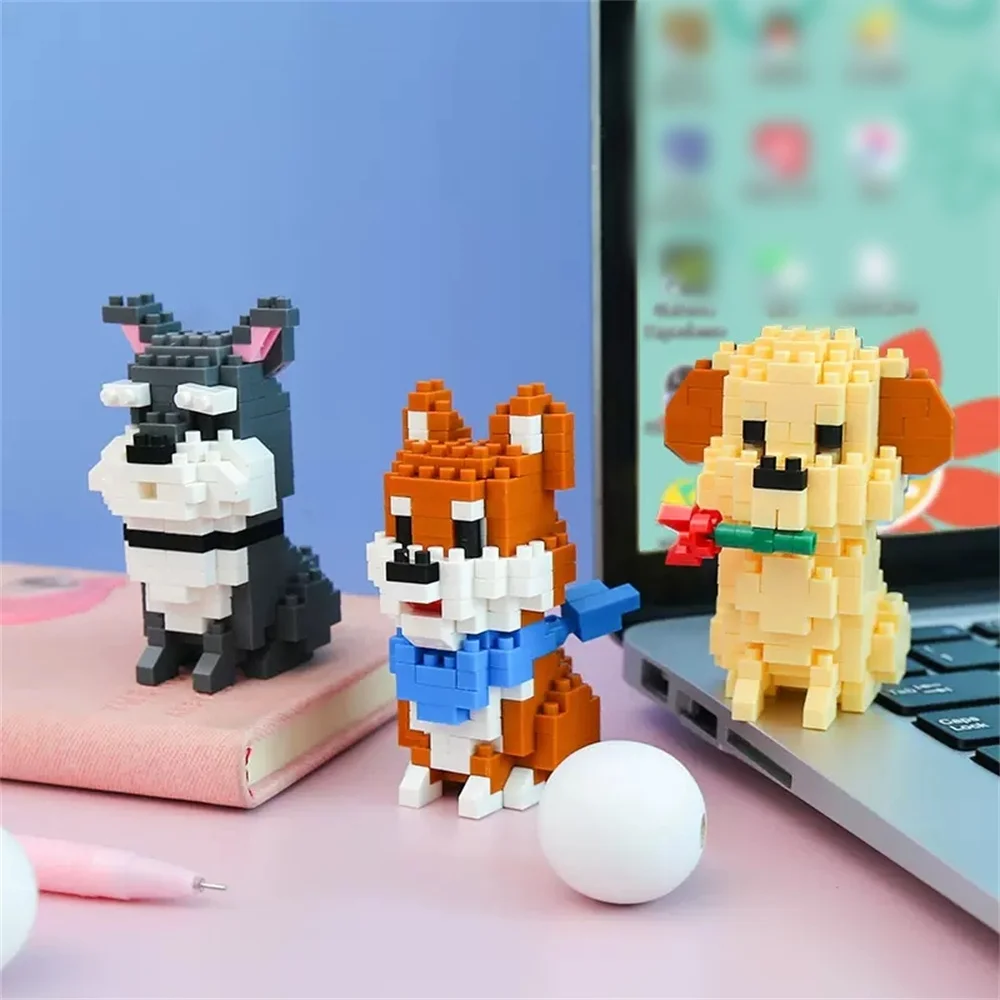 Verscheidenheid stijl schattige hond micro mini bouwstenen speelgoed: ideale geschenken, souvenirs, ontketen je liefde voor huisdieren en creativiteit