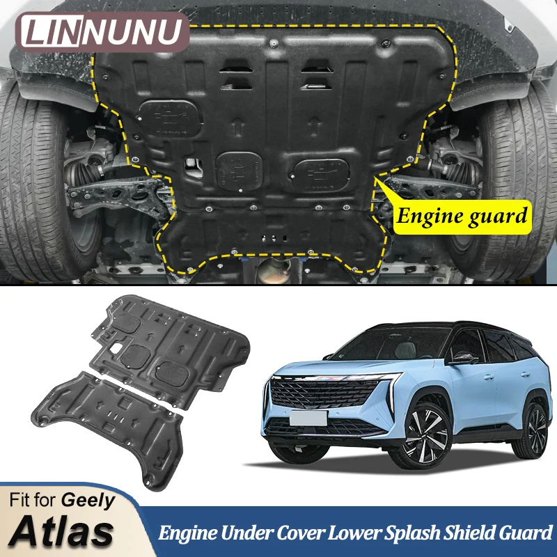 

LINNUNU Engine Guards Fit for Geely Boyue L Atlas 2023-2024 Accessories Engine Under Cover Lower Splash Shield Guard Protection