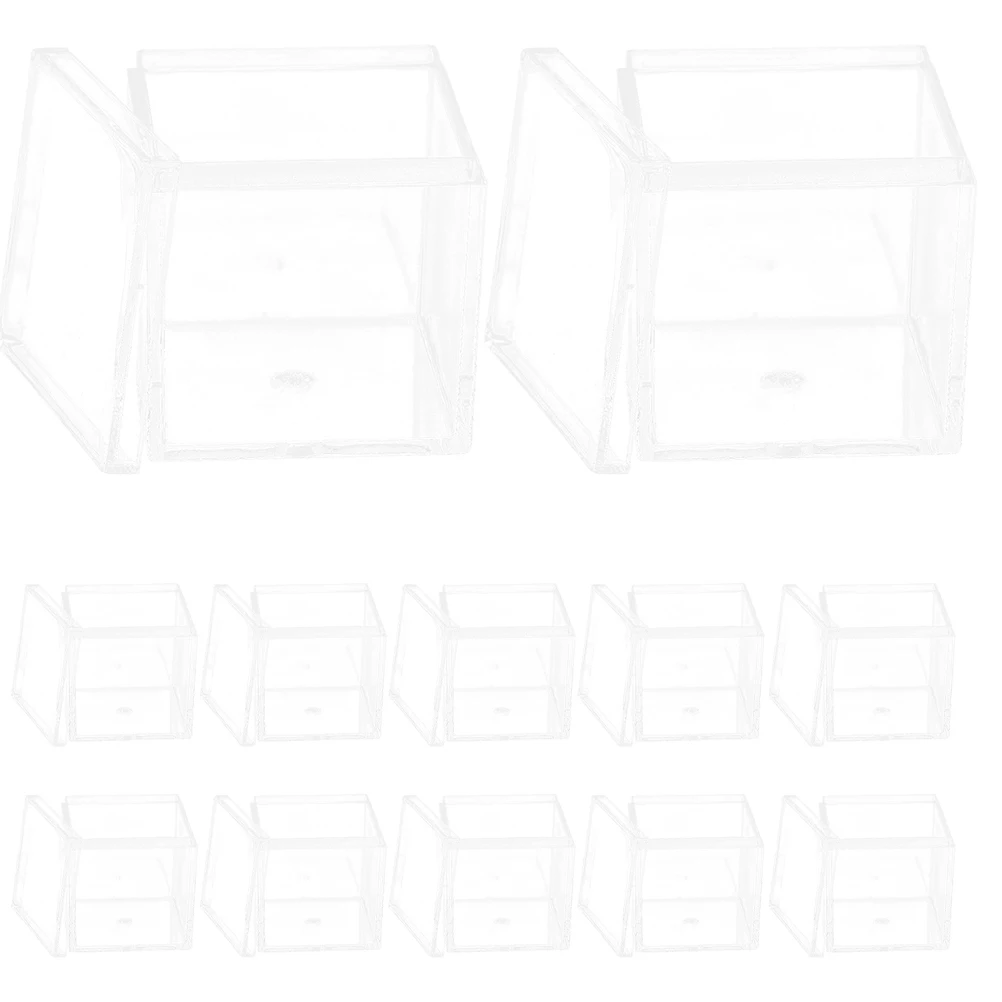 

12pcs Transparent Candy Box Reusable Acrylic Square Storage Container Clear Gift Case Small Chocolate Organizer Cube Box For