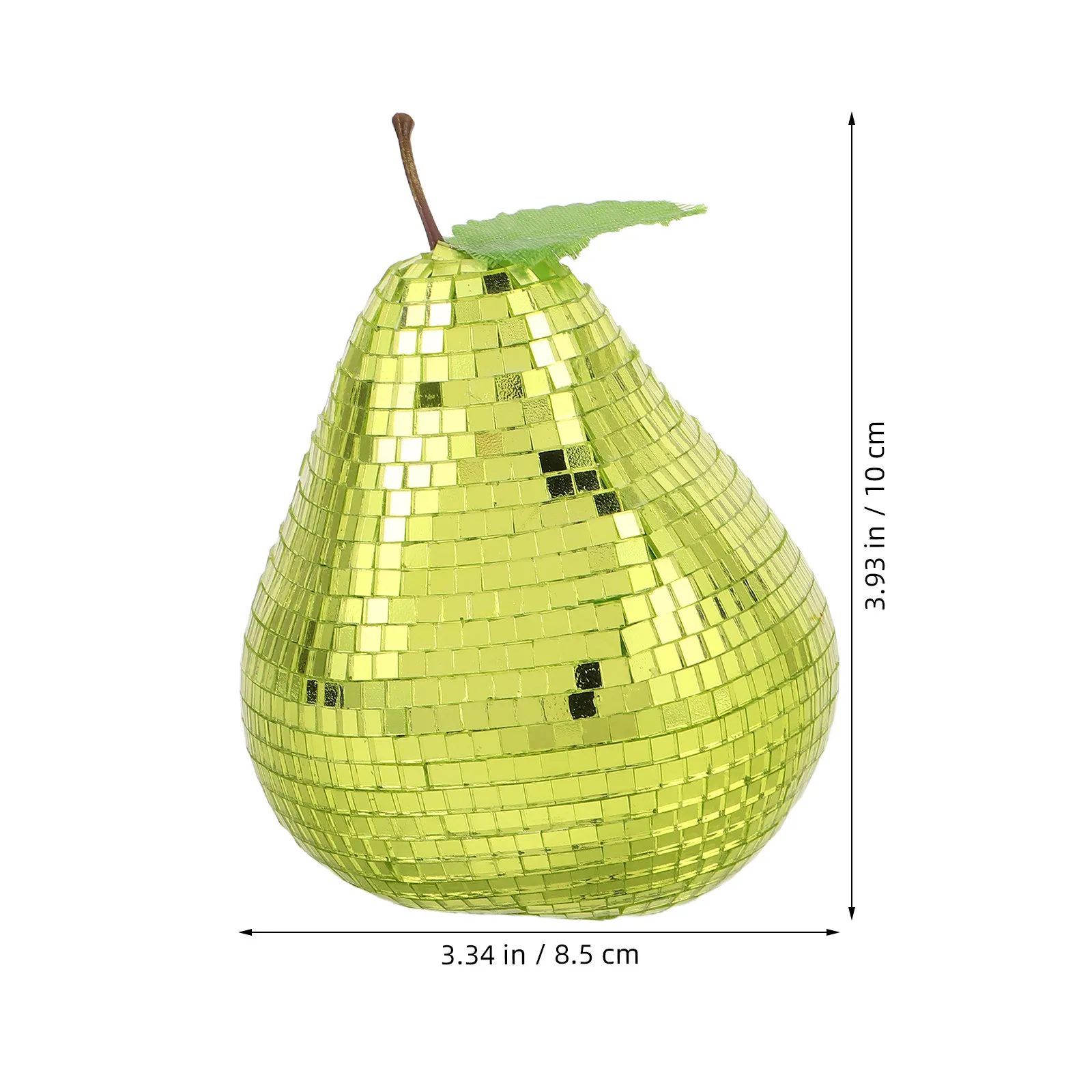 Pear-Shaped Disco Ball Fruit Ornament Mirror Finish Retro Reflective Tabletop Centerpiece for Party Decoration Home Office Desk