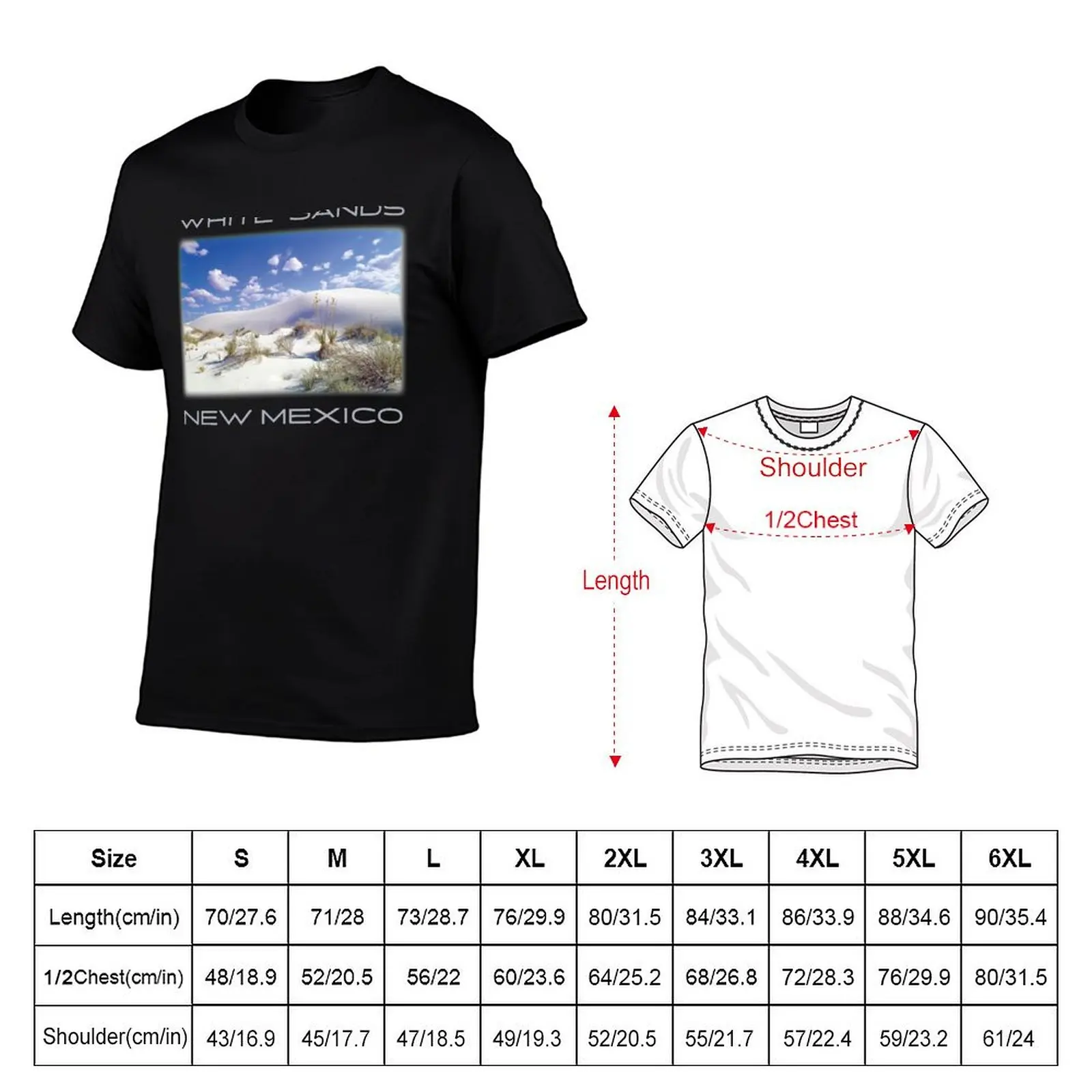 White Sands National Park, A New Mexico Desert Landscape T-Shirt Plus Size Everyday Tee Shirt