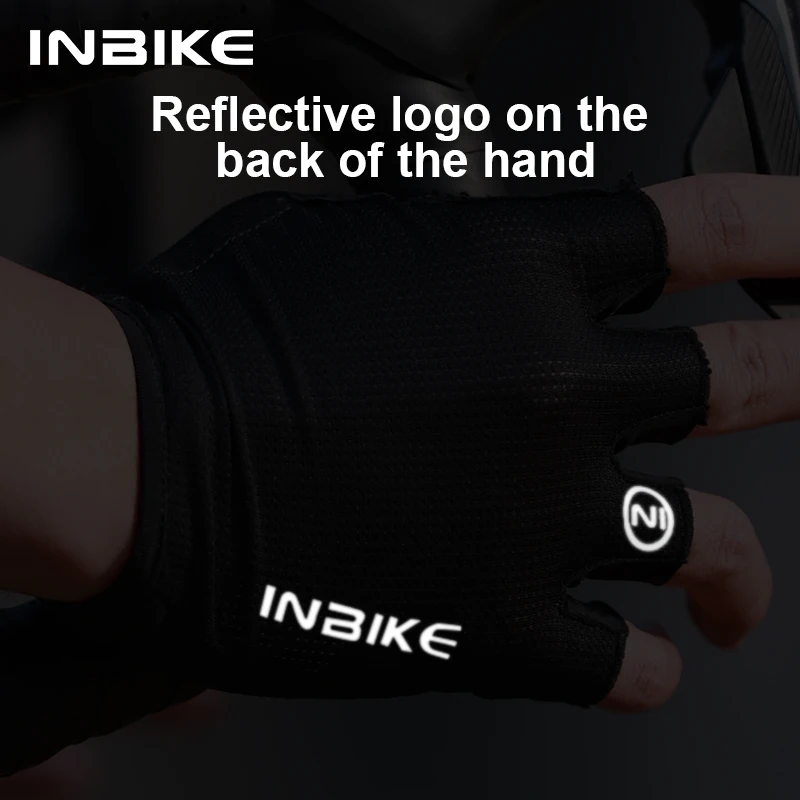 INBIKE Cycling Bike Half Finger Non-slip Gloves Shockproof Summer Breathable MTB Road Bicycle Gloves Men Cycling Equipment