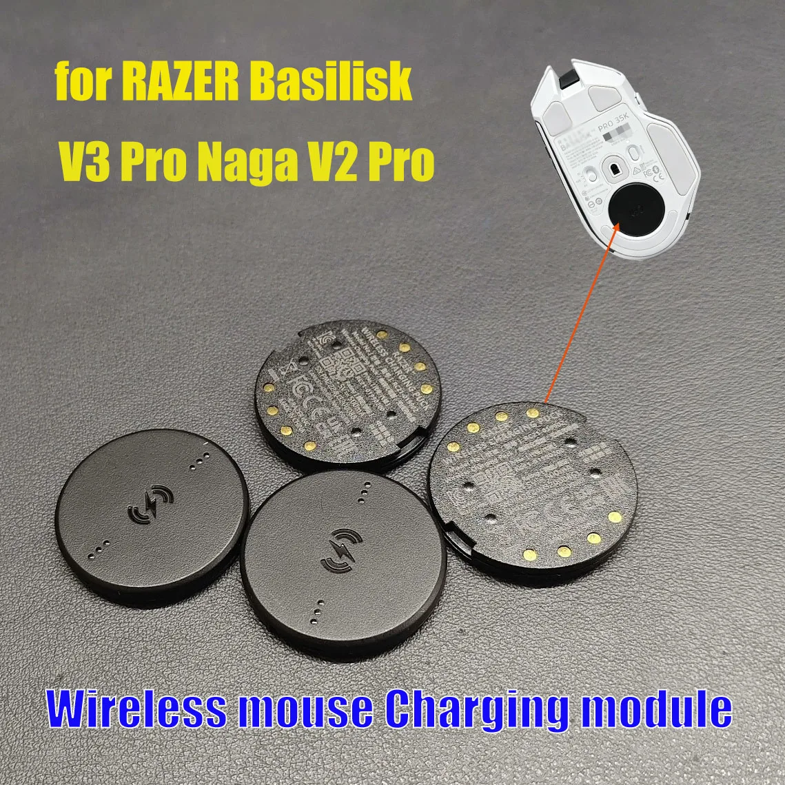 Replacement Wireless Charging Puck Module For Razer Basilisk V3 Pro Naga V2 Pro Qi Charger Board connector