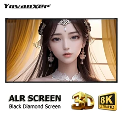 2024 New Black Diamond ALR Projector Screen Ambient Light Rejecting Fixed Frame 1CM Ultra Narrow Bezel CLR 4K 8K 3D Projection