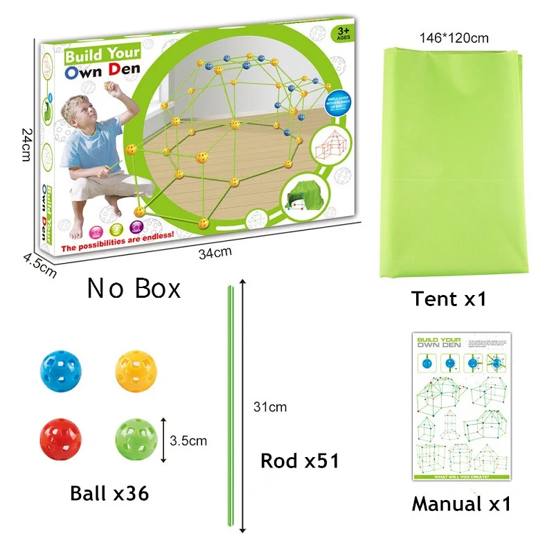 

Kids Forts Building Child Game Tents Construction Fortress Diy 3D Assemble Castles Tunnels Tent House Games Educational Gifts