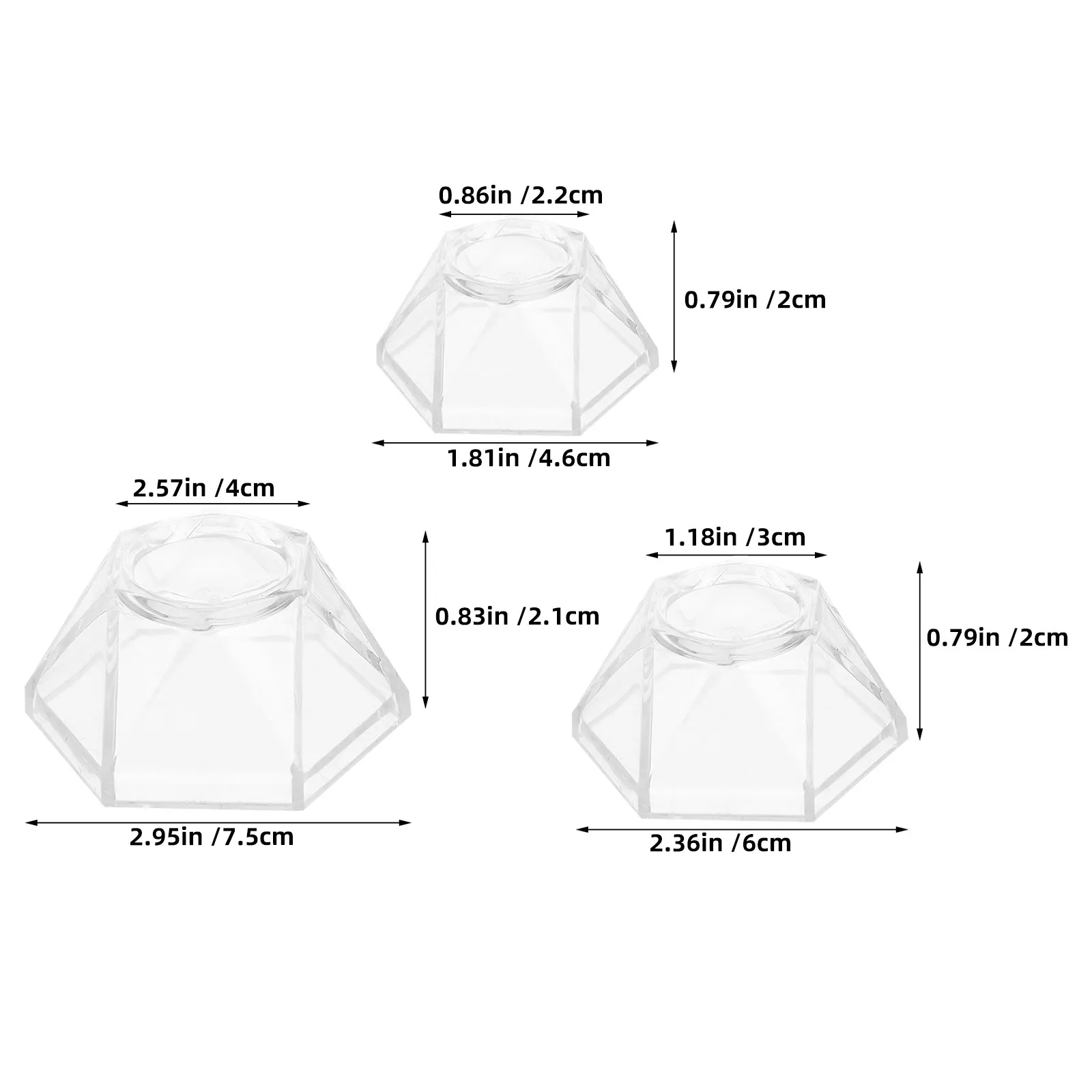15Pcs Crystal Display Stand Acrylic Hexagonal Sphere Holder Modern Elegant Pedestal for Crystal Balls Golf Balls Decorative Orbs