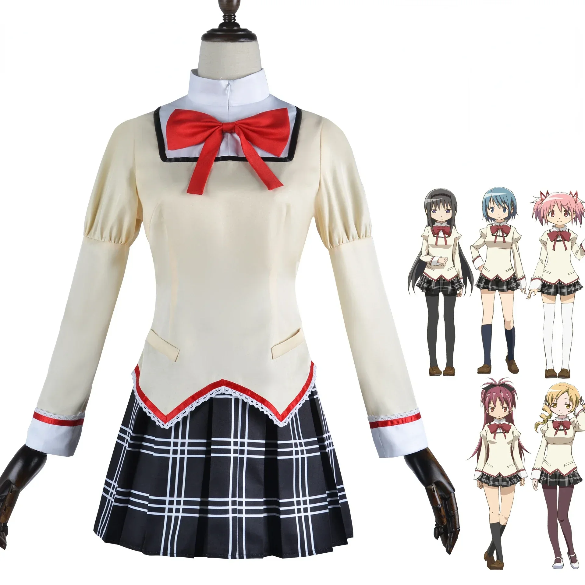 Anime Puella Magi Madoka Magica Kaname Madoka Akemi Homura Miki Sayaka Sakura Kyouko Tomoe Mami Cosplay Costume Women Uniform