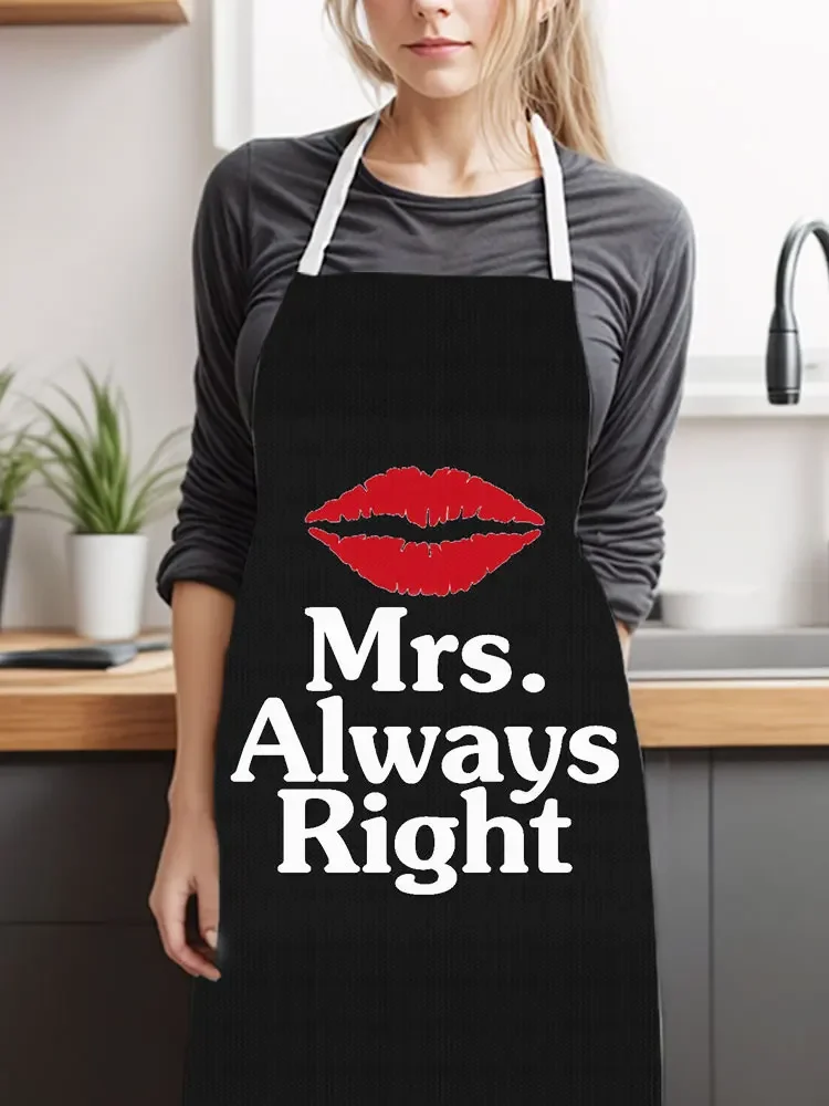 Mr Mrs Kitchen Aprons Couple Waist Bib Apron Household Cleaning Clothing Chef Baking Cooking Accessories Pinafore Wedding Gift