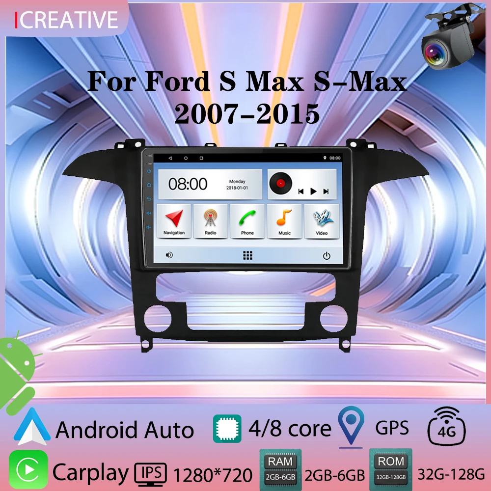 

Android Car Radio for Ford S Max S-Max 2007 -2015 2din Stereo Autoaudio Headunit Multimedia Carplay Player 9 Inch Navigation GPS