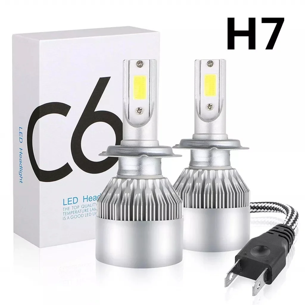 2Pcs car led headlights C6 H4 H7 H11 9005 9006 7600LM 36W LED Car Headlight Hi / Lo Beam Light Bulbs colour 6000K