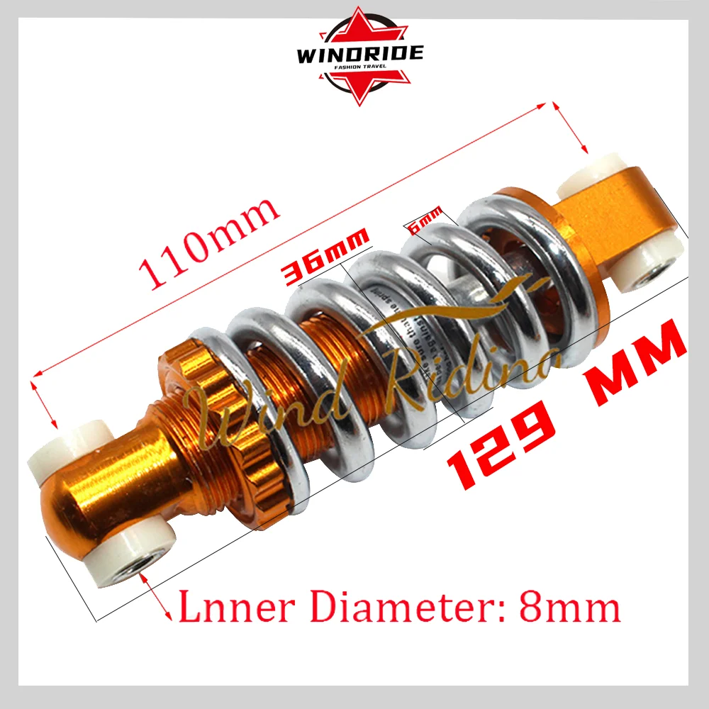 Electric Scooter Rear Support Shock Absorber Rear Spring Shock Absorber Center Distance 110mm / 115 / 125mm Gold Shock Absorber