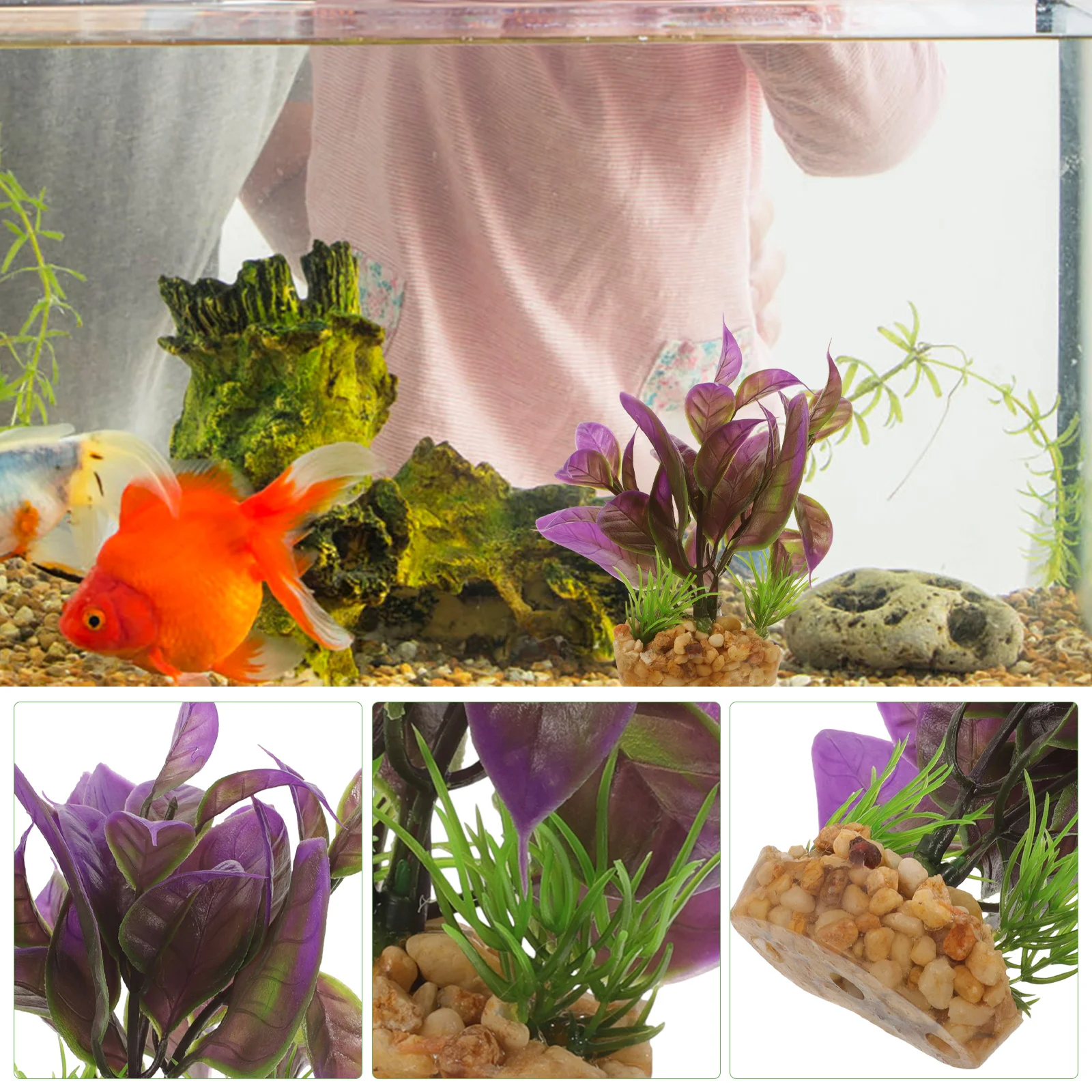 

Artificial Plant Decoration Fake Fish Tank Plants Aquarium Décor Plastic Short Decorations Ornament