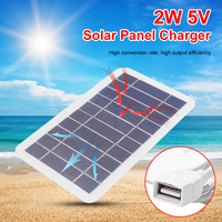 USB Solar Charger Panel 5V 2W 400mA Portable Solar Panel USB Outdoor Portable Solar System for Cell Mobile Phone Chargers