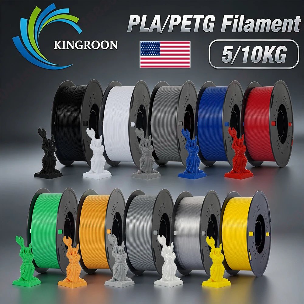 KINGROON PETG/HS-PETG/PLA/HS-PLA 3D Printer Filament 1.75mm 1KG Eco-friendly Plastic 3D Printinng Material Wholesale Local Ship