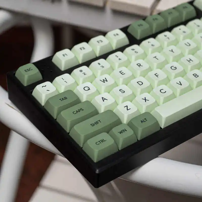 

124 Keys PBT Keycaps Matcha Green XDA Profile Dye-Sub Cute Keycaps Japanese Keycaps For MX Switches Mechanical Keyboards