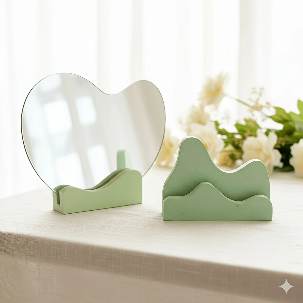 Silicone Molds for Casting, Modern and Stylish Mirror Clips, Greeting Card Clips, Mountain-shaped Zen DIY Home Decorations, Desk view 2