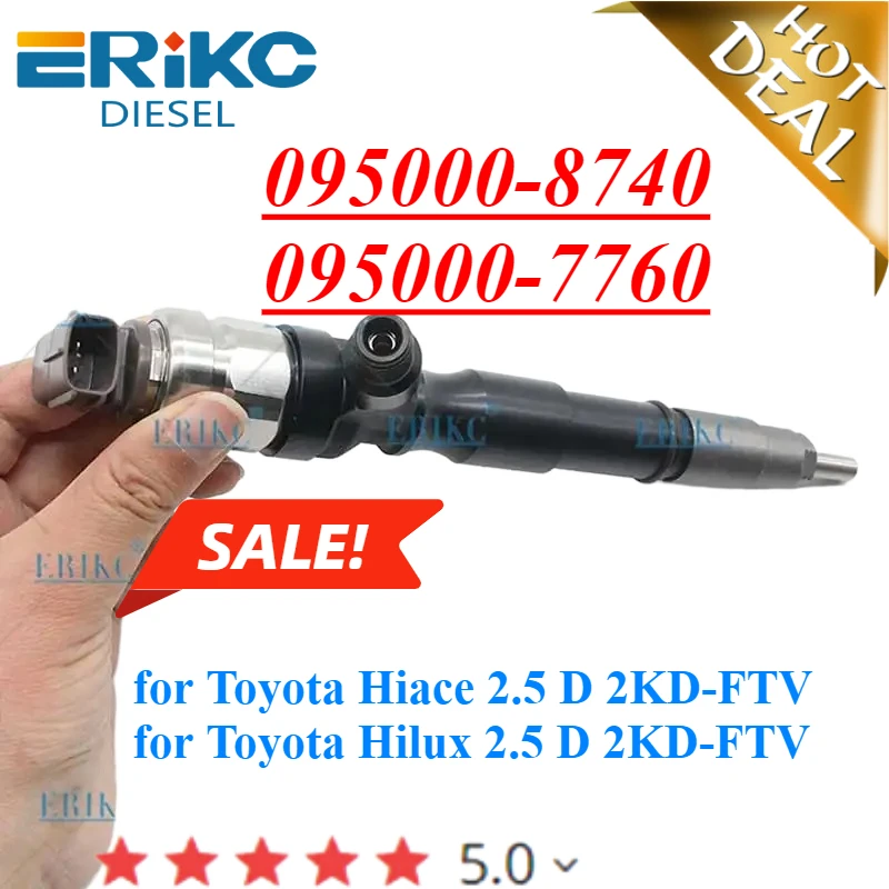 095000-8740 Common Rail Injector 095000-7761 for DENSO TOYOTA HILUX HIACE V2.5 2KD-FTV D4D Engine