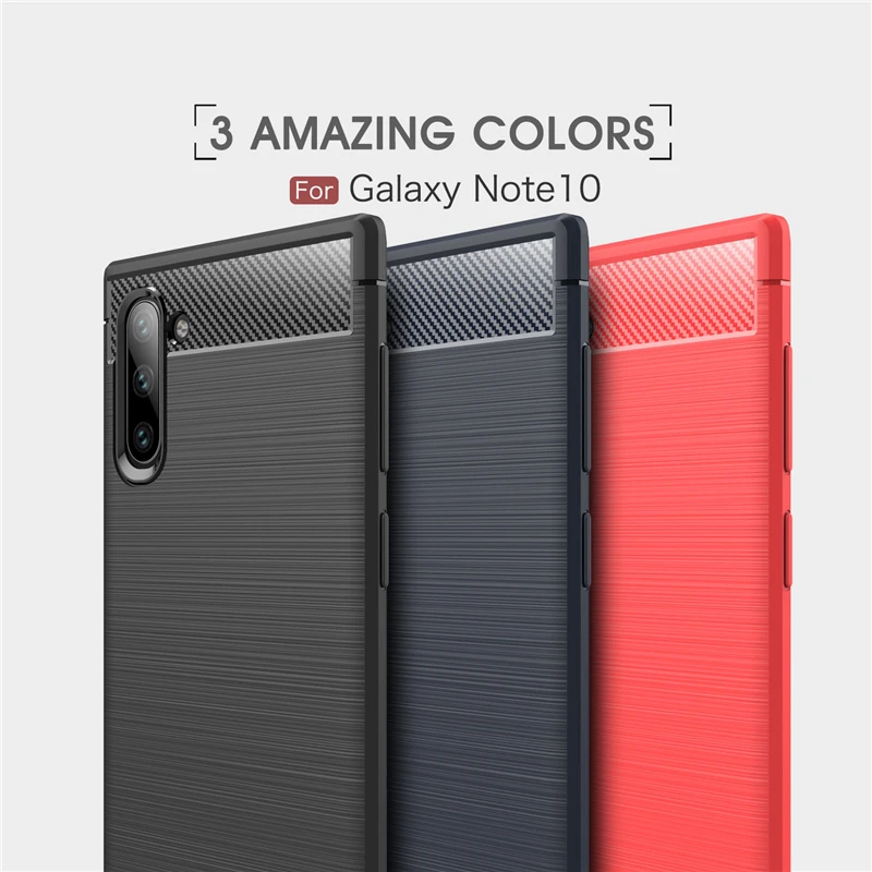 Case For Samsung Galaxy Note 10 Case Shockproof TPU  Carbon Fiber Cover For Samsung Note 10 Cover Case For Samsung Note 10 Plus