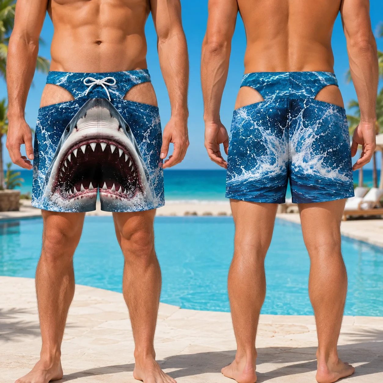 Funny Men's Swimsuit 3D Animal Fruit Print Swim Trunks Novelty Quick Dry Beach Board Shorts Summer Vacation Party Gift