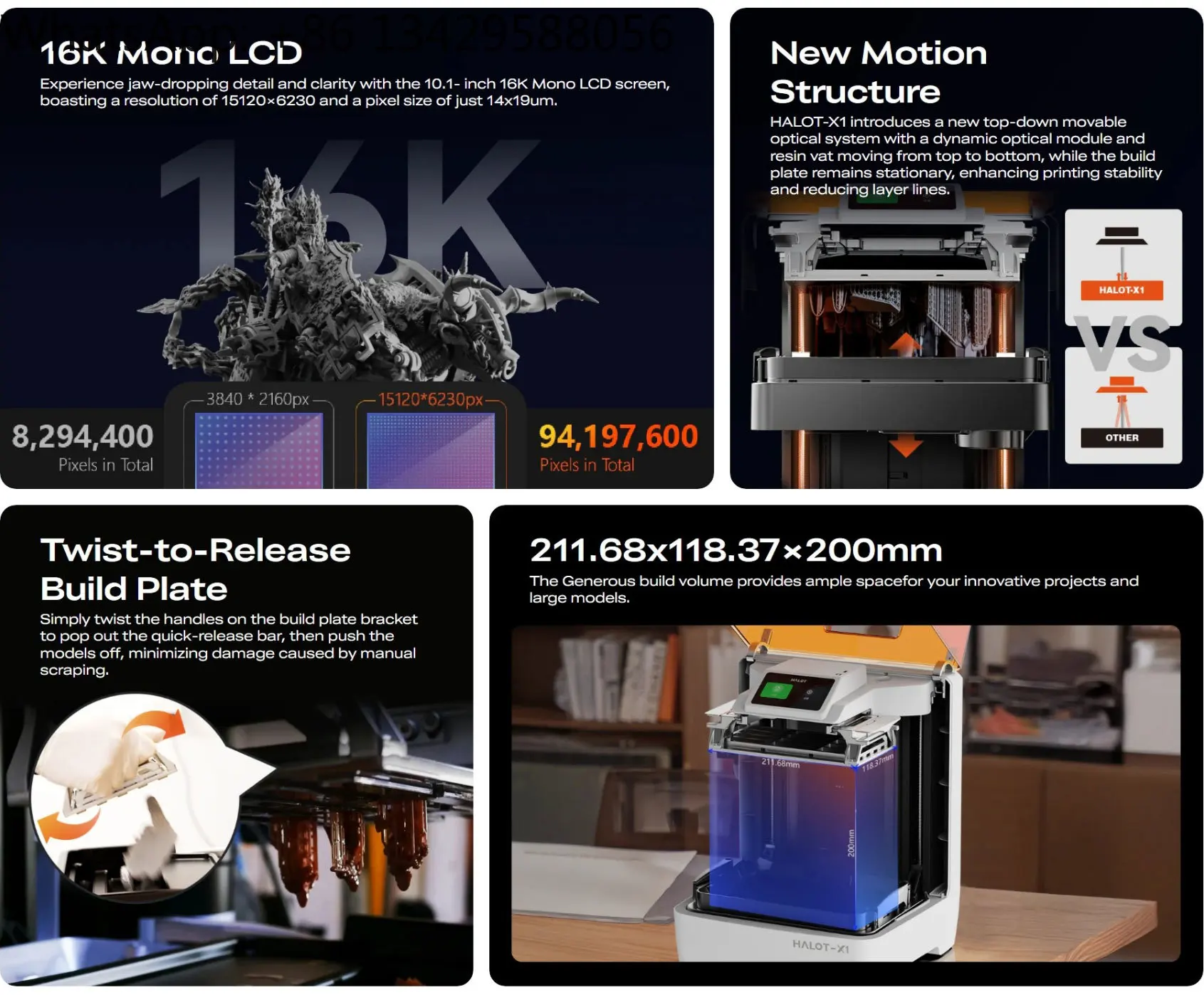 Creality Halot X1 3D Printer 16K Resolution Screen High-Speed LCD Automatic Exquisite Details Supports PETG Material New 1 Year