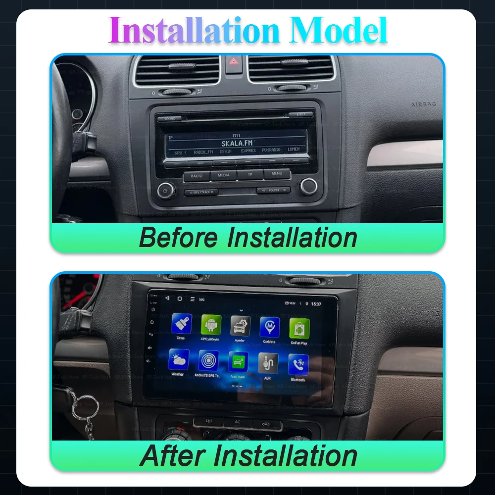 Navifly 2din Android Car Radio For Vw Volkswagen Golf 6 2008-2016 Player Intelligent Systems Wireless Carplay Auto Video