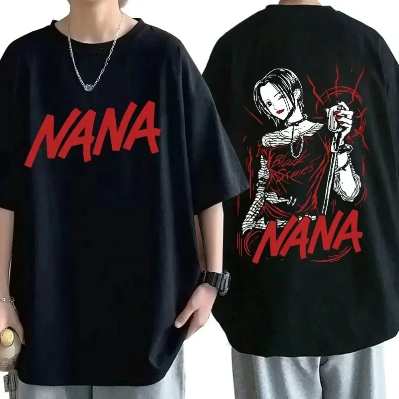 Anime Nana Osaki nadrukowana kreskówka Anime bawełniana koszulka męska z krótkim rękawem bawełniana duża moda Harajuku męska koszulka