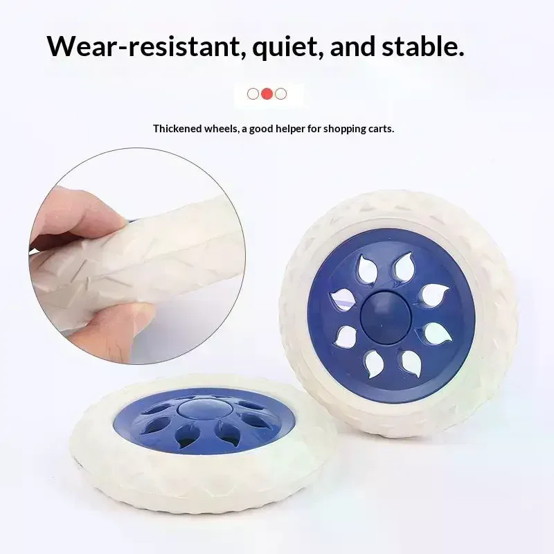 2Pcs Fashion Flexible Shopping Cart Wheels Replacement Anti Slip Travelling Trolley Caster Wear-resistant Tire Wheel Fashion