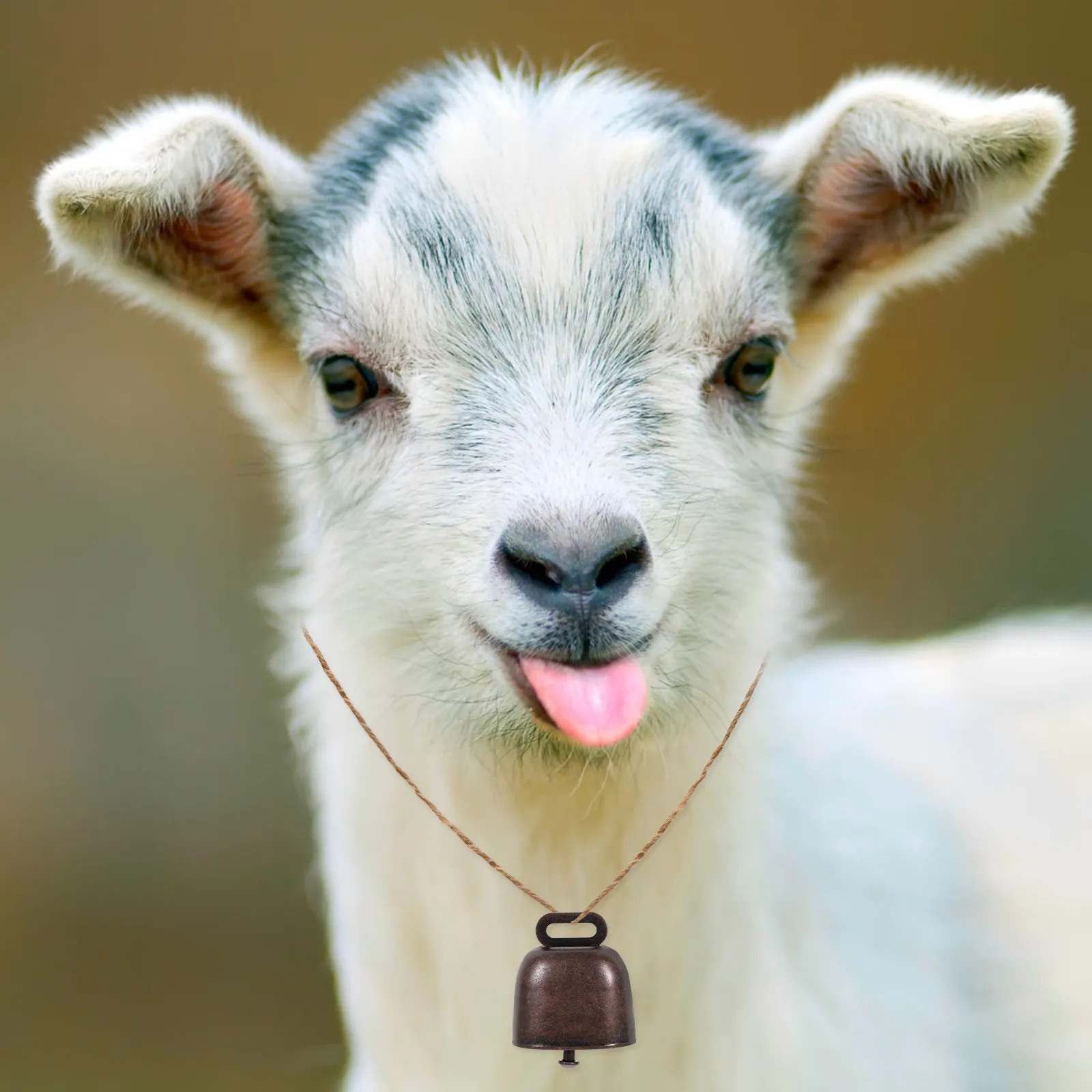 2Pcs Elegant Bell Pendant for Farm Animals Portable Anti-Lost Bell Decor for Cattle Goat Sheep with Clear Ring