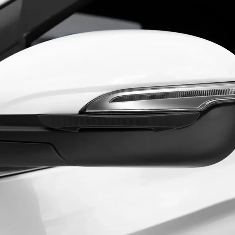 4 個のアンチスクラッチ車のドアエッジガードプレート黒耐久性のあるバックミラードア保護ガードプレートユニバーサルカーアクセサリー