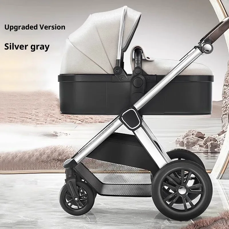 

Двойная коляска, детская коляска с регулируемой спинкой, коляска с высоким сиденьем, складная портативная коляска для младенцев и малышей