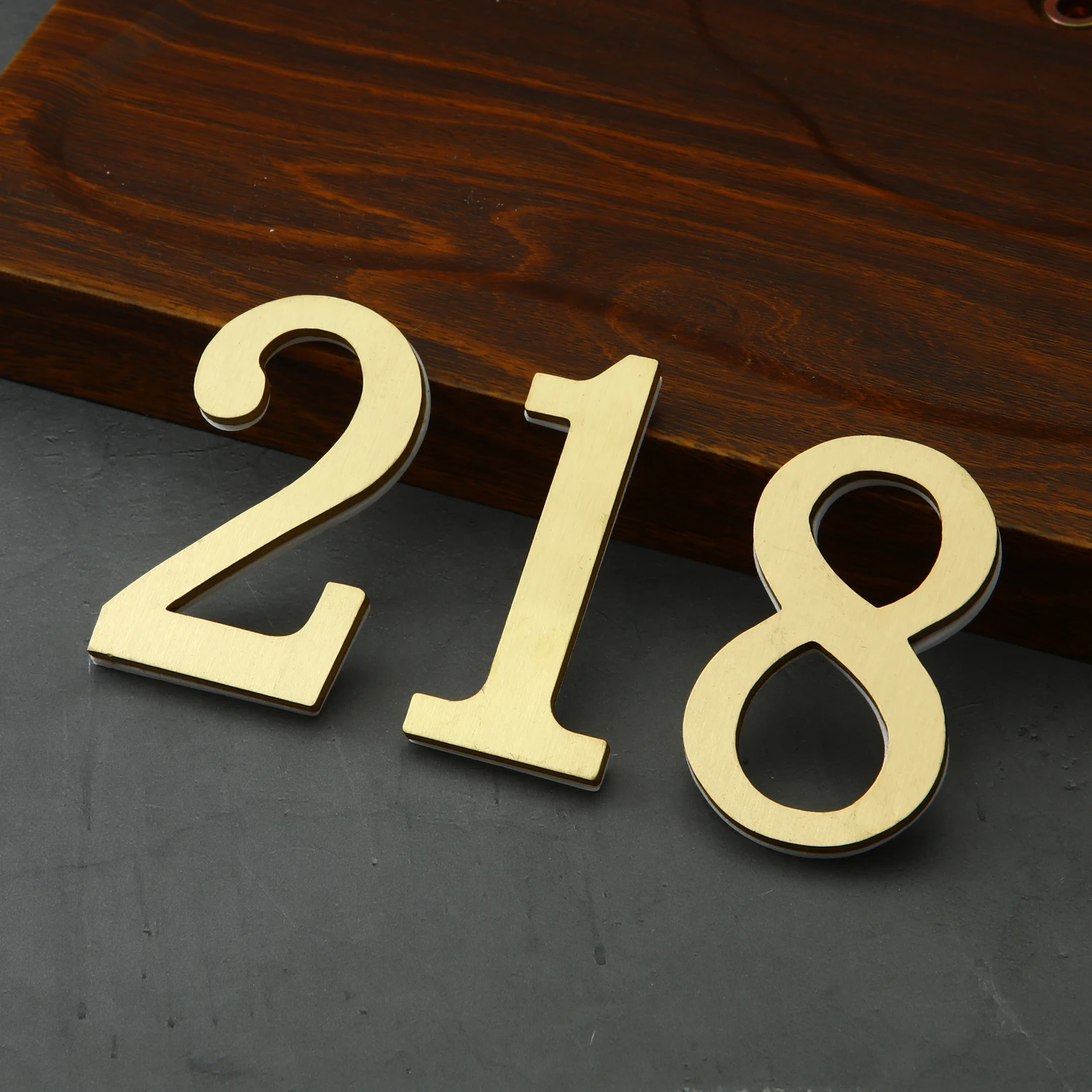 1Pcs 3Inch Brass House Numbers Self-Adhesive Mailbox Numbers 3D Door Number for Outside Hotel Home Address Sticker #0-9