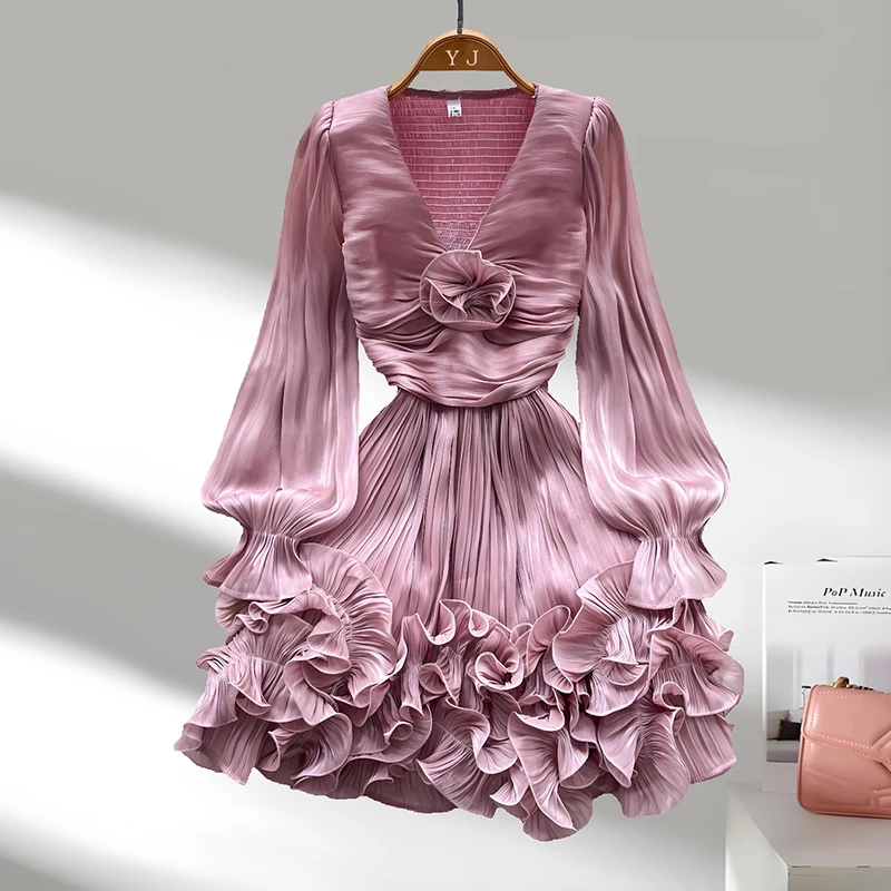 Tiered Chiffon Bridesmaid Dresses 2026 for Women Ruffles Stretch Short Dress Fashion Elegnat Evening Party Mini Dress Female