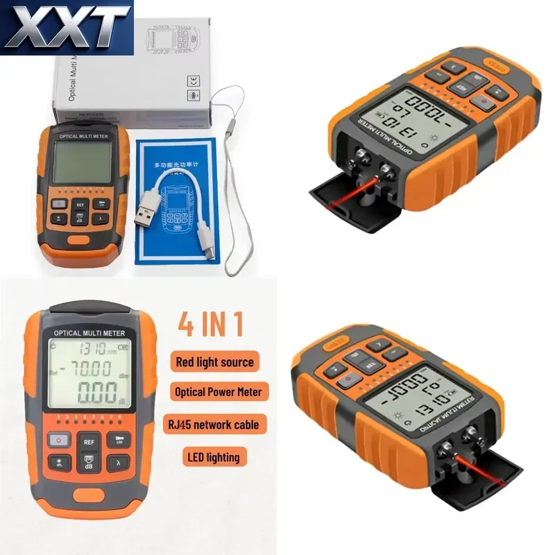 XXT Rechargeable All in One Optical Power Meter with 15mw 15km VFL and RJ45 LAN test Fiber Optic Power Meter OPM