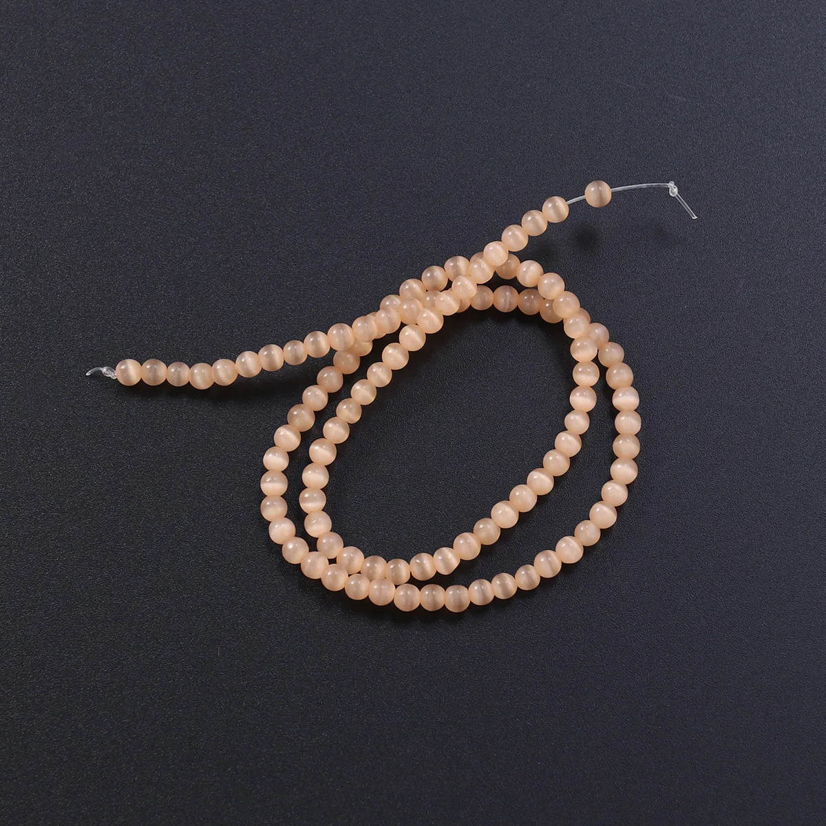 101개 라운드 오팔 캣츠아이 스톤 비즈 팔찌 천연 비즈 팔찌 장식 간편 착용 남녀 공용