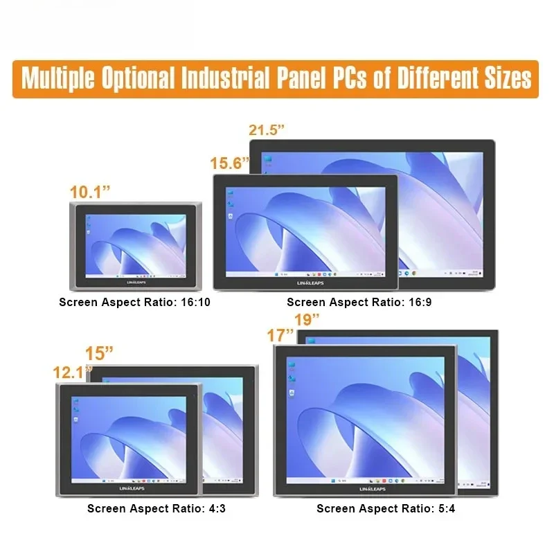 Linkleaps da 10,1" a 21,5" da 8a a 12a generazione I5 I7 Pannello industriale PC Touch Panel PC Computer industriale con doppia LAN da 2,5 GbE IP65