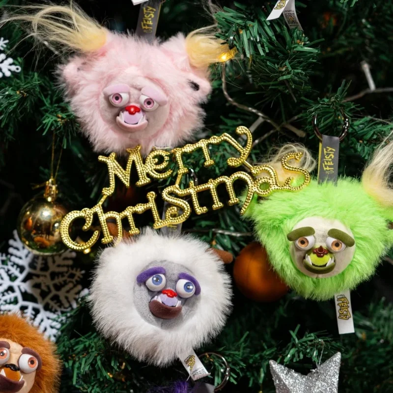 

Официальная Feisty Pets, плюшевая кукла с откидным лицом, серия Monster, снятие стресса, сжимаемая игрушка, рождественский орнамент, брелок, кулон