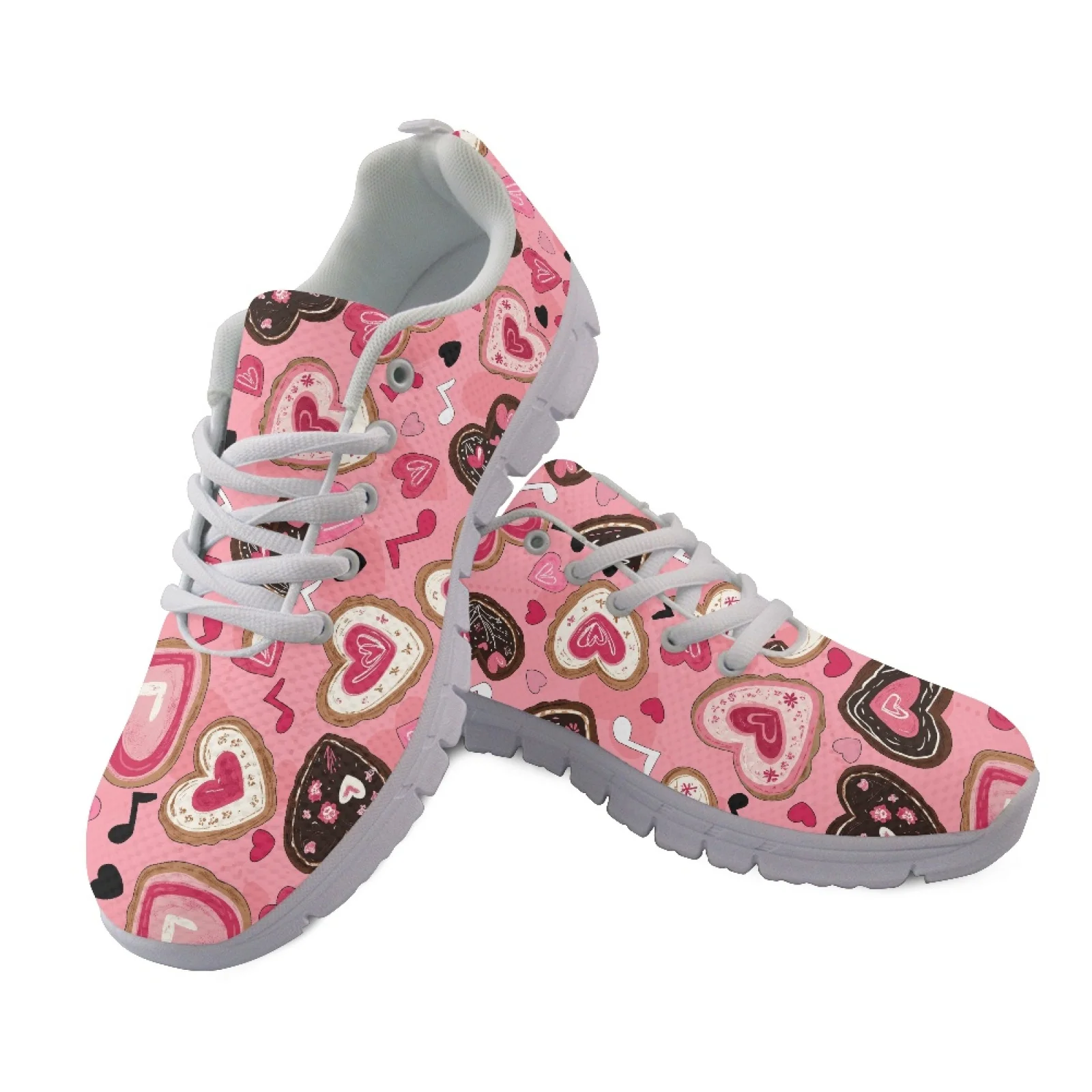 Coloranimal Love Music Sports Trainers Mesh & EVA Sole Tennis Shoe Lace-up Walking Shoes for Women