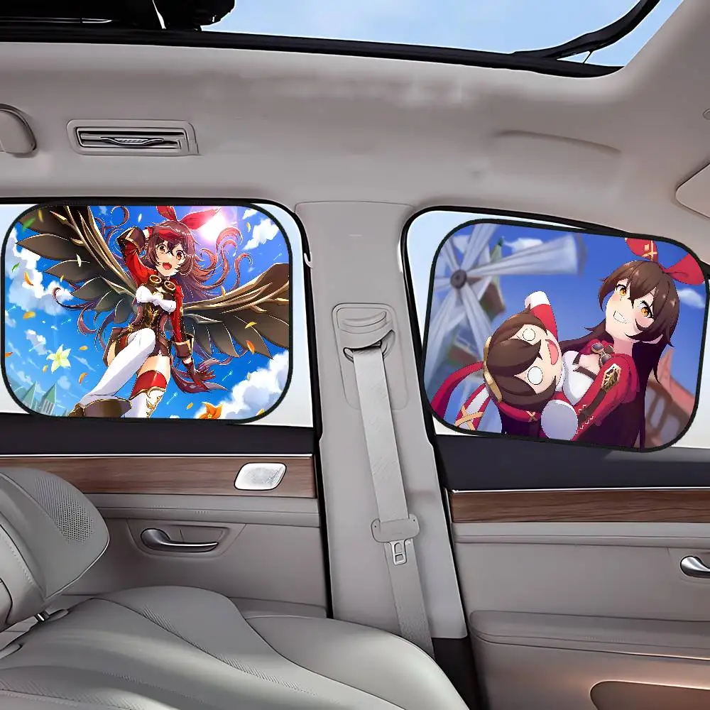 

Genshin Amber ImpactS 1Pcs Car SunShade Side Window Windscreen Cartoon For Children Adults Adsorption SunShade Sunvisor