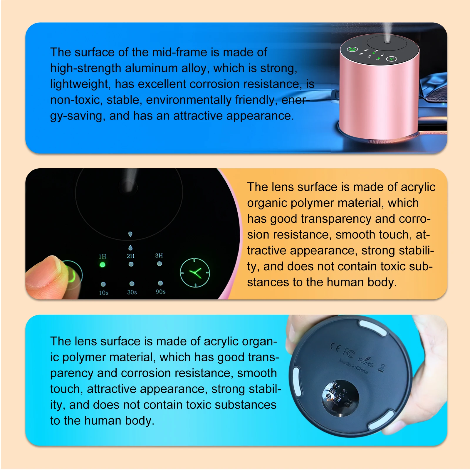 Type-c Charging Travel Car Humidifier Operated Mini Waterless Scent Aromatherapy Essential Oil Car Aroma Diffuser
