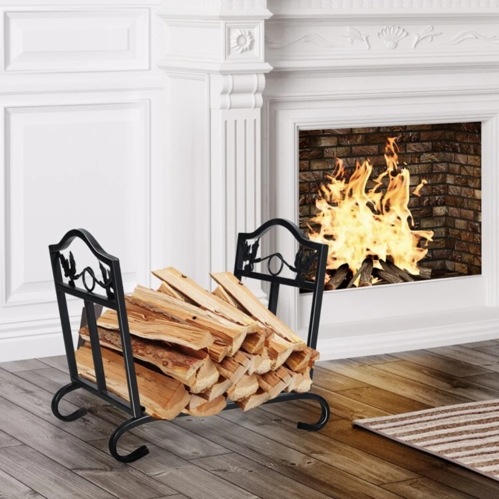 Modern Lightweight Firewood Log Rack Holder Heavy Duty Steel Wood Storage Holder