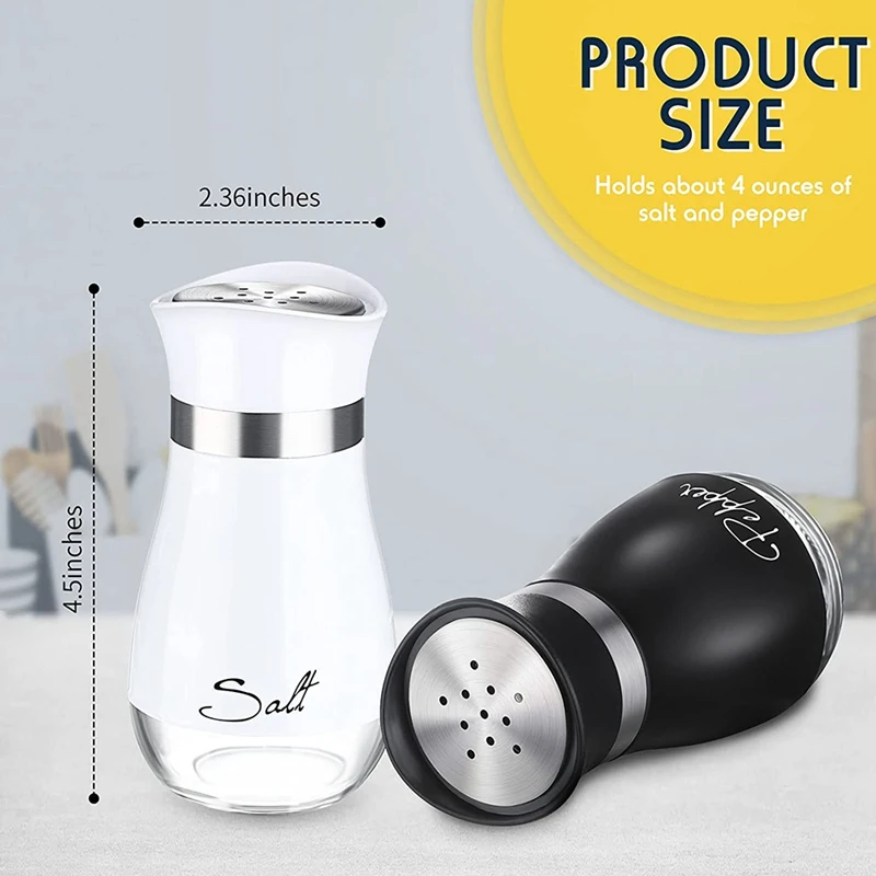 Salt &Pepper Shakers Spice Dispenser With Adjustable Pour Holes Refillable Pepper Shaker Seasoning Cans box Kitchen tools Supply