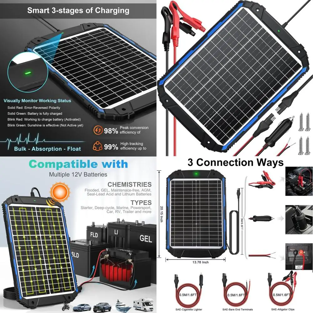 

Солнечный зарядный блок 12В 25Вт с интеллектуальным контроллером MPPT, водонепроницаемый комплект солнечных панелей 12Вт для автомобиля, морского транспорта, автодома и лодки
