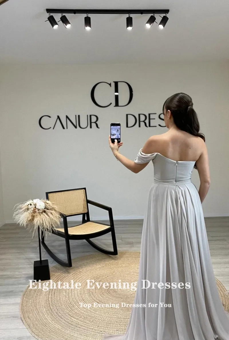 Eightale Arabisches Abendkleid mit abnehmbarem Rock, One-Shoulder-Chiffon-Falten, Abschlussball-Party-Kleider, individuelle Roben de Soirée
