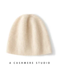 Kapelusz Unisex 100% Cashmere jednokolorowy ciepły miękki HIP HOP dzianiny kapelusze mężczyźni czapki zimowe damskie Skullies czapki dla dziewczyny hurtownie шляпа