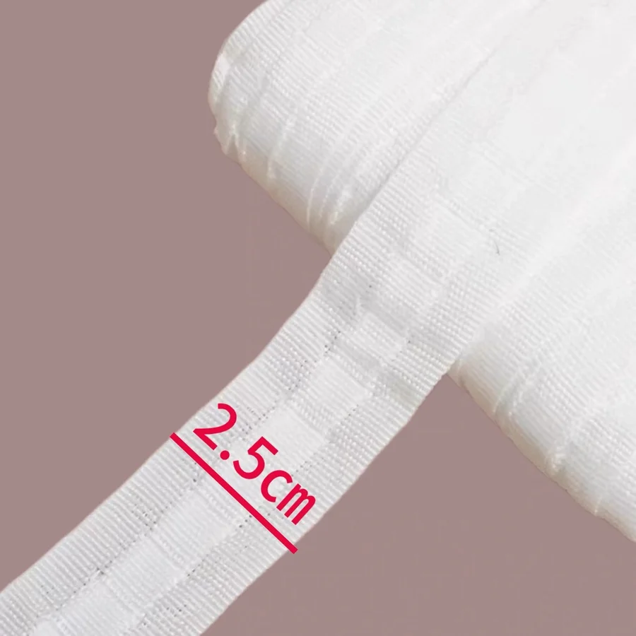 High Quality 30m/100m White Curtain Accessories Cloth Belt Curtain Punching Hook 2.5cm Curtains Eyelets Tape Rings Grommet Top