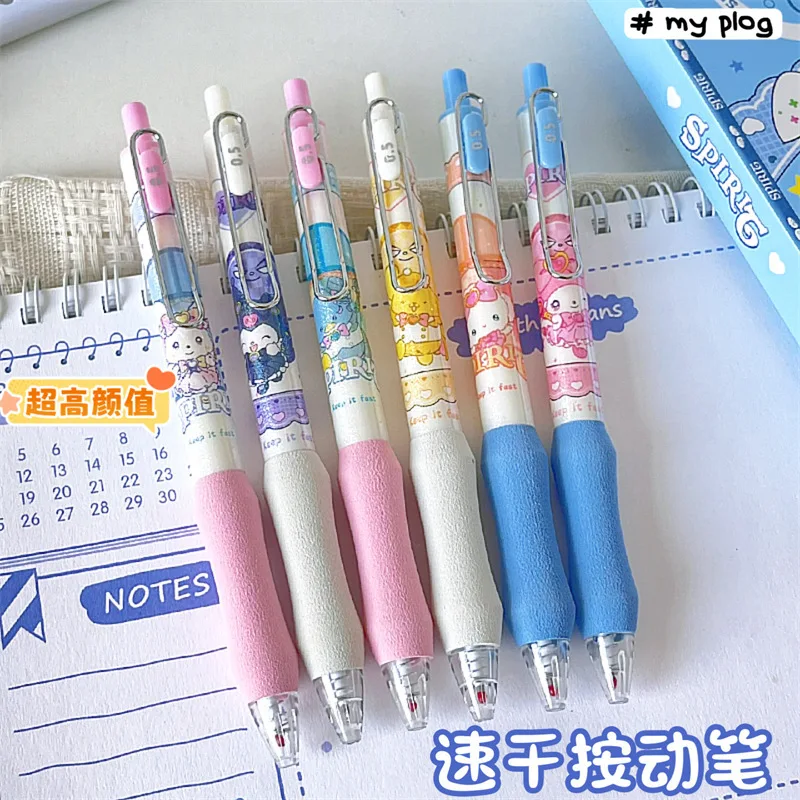 Sanrio Quick-dry And Cute Cartoon Gel Pen 0.5 Student Exam Water Pen Smooth Black Pen High Value Learning Tools