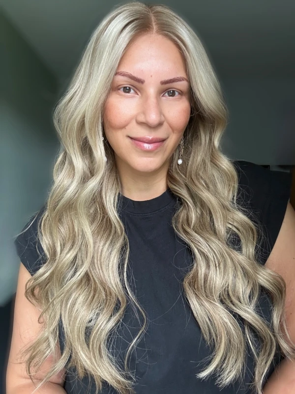 Ombre Ash Blonde Long Length Loose Wave Synthetic Lace Frontal Wigs 24 Inches Natural Preplucked Hairline Glueless Wigs Top Sale