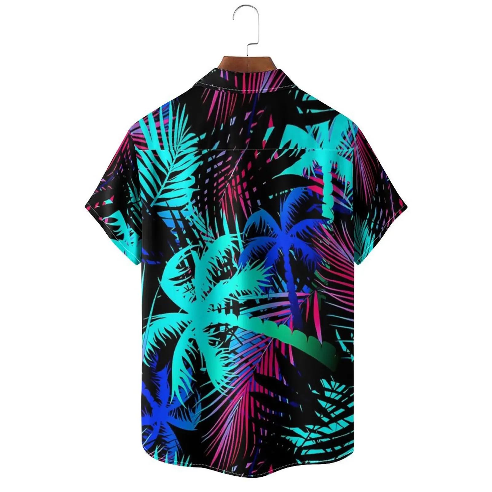 Men's Hawaiian Coconut Tree Pattern Shirts Summer Beach Sunset Shirt Men's Casual Short Sleeved Shirt Exquisite 3D Printed Shirt