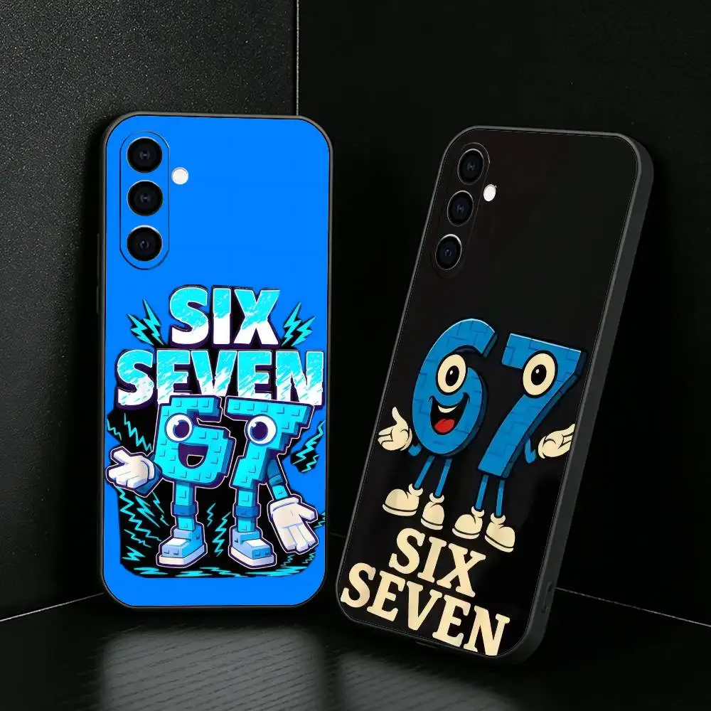 

Чехол для телефона Funny Six-Seven Memes 67 для Samsung Galaxy A73, A72, A71, A70, A52, A51 и других моделей, мягкий черный чехол
