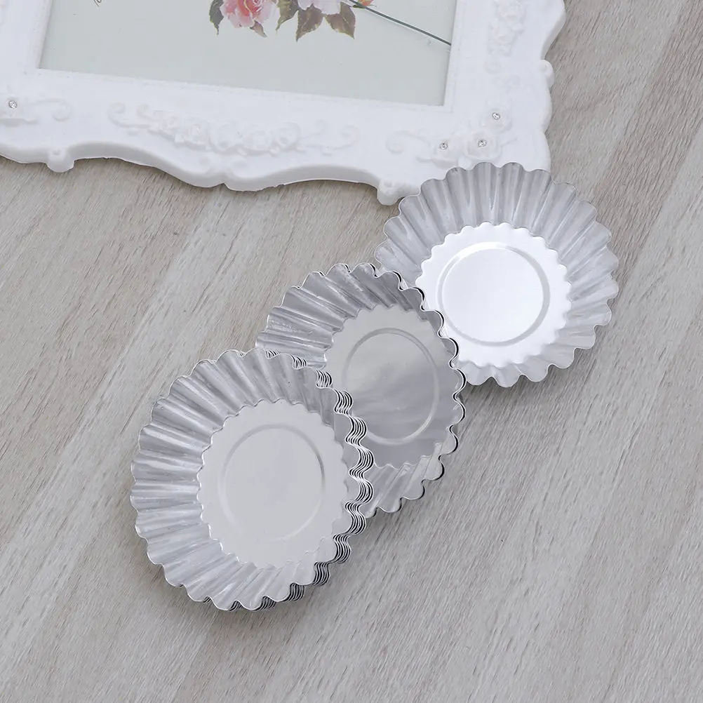 

24Pcs Premium Aluminum Egg Tart Molds Quick Heat Conductive Nonstick Baking Cups for Muffins Cupcakes Souffles Custard
